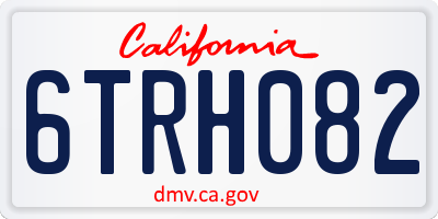 CA license plate 6TRH082