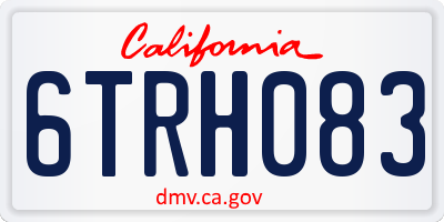 CA license plate 6TRH083