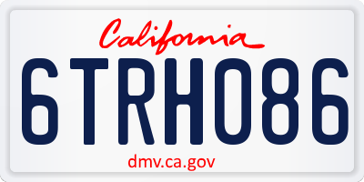 CA license plate 6TRH086