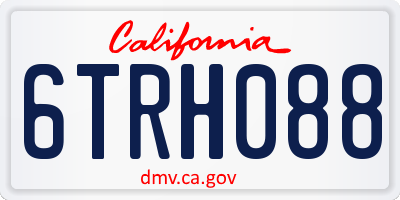 CA license plate 6TRH088