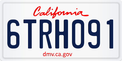 CA license plate 6TRH091