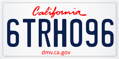 CA license plate 6TRH096