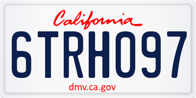 CA license plate 6TRH097