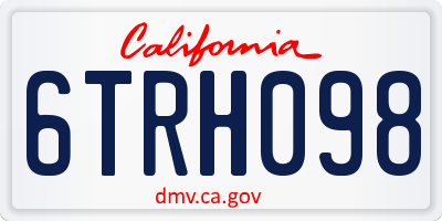CA license plate 6TRH098