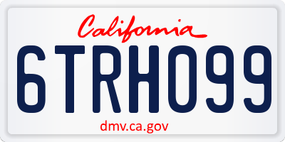 CA license plate 6TRH099