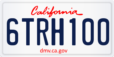 CA license plate 6TRH100