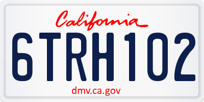 CA license plate 6TRH102