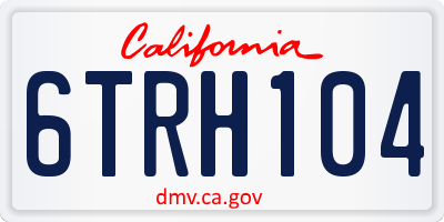 CA license plate 6TRH104