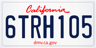 CA license plate 6TRH105