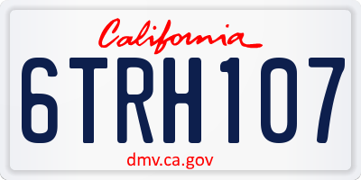 CA license plate 6TRH107