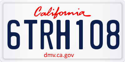 CA license plate 6TRH108