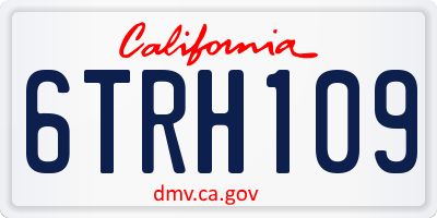 CA license plate 6TRH109