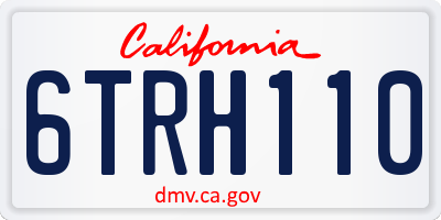 CA license plate 6TRH110