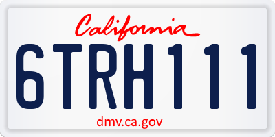 CA license plate 6TRH111