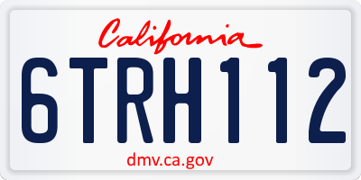 CA license plate 6TRH112