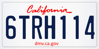 CA license plate 6TRH114