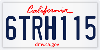 CA license plate 6TRH115