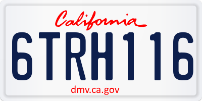 CA license plate 6TRH116