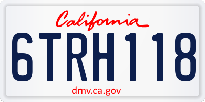 CA license plate 6TRH118