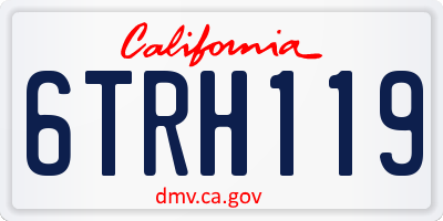 CA license plate 6TRH119