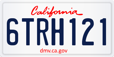 CA license plate 6TRH121