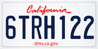 CA license plate 6TRH122