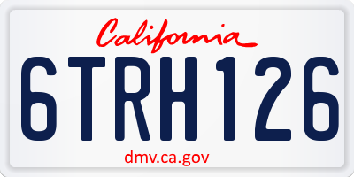 CA license plate 6TRH126