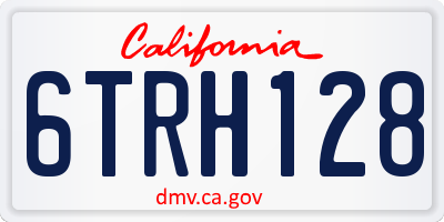 CA license plate 6TRH128