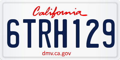 CA license plate 6TRH129