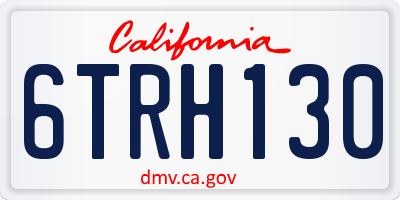 CA license plate 6TRH130