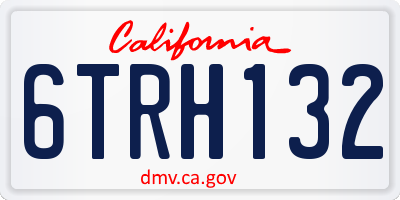 CA license plate 6TRH132