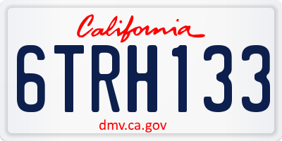 CA license plate 6TRH133