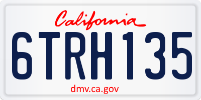 CA license plate 6TRH135