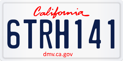 CA license plate 6TRH141