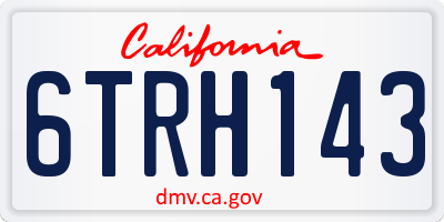 CA license plate 6TRH143
