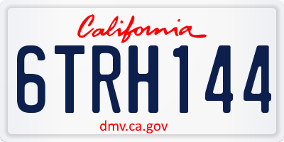 CA license plate 6TRH144