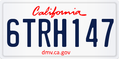 CA license plate 6TRH147
