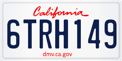 CA license plate 6TRH149