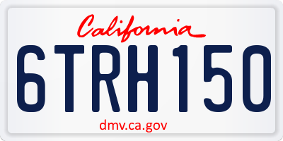 CA license plate 6TRH150