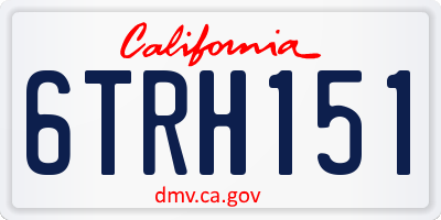 CA license plate 6TRH151