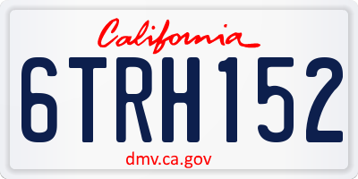 CA license plate 6TRH152