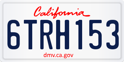CA license plate 6TRH153