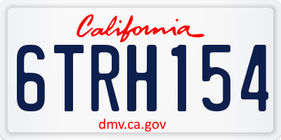 CA license plate 6TRH154