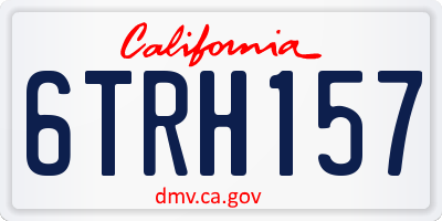 CA license plate 6TRH157