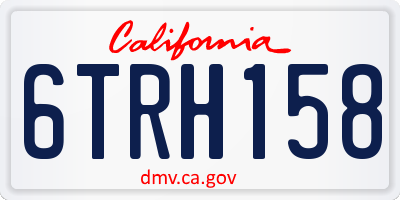 CA license plate 6TRH158