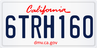 CA license plate 6TRH160