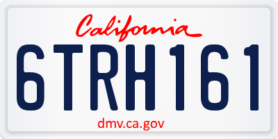 CA license plate 6TRH161