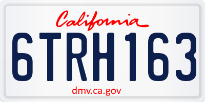 CA license plate 6TRH163