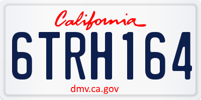 CA license plate 6TRH164