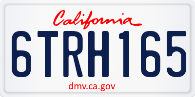 CA license plate 6TRH165